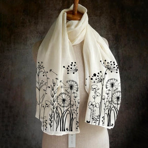 Women,Lightweight,Brief,Floral,Pattern,Elegant,Scarf,Shawl