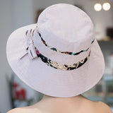 Women,Summer,Printed,Cotton,Fisherman,Foldable,Sunshade,Bucket