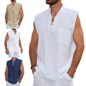 Men's,Sleeveless,Cotton,Plain,Breathable,Plain,Spring,Summer,Sport,Fitness,Hiking