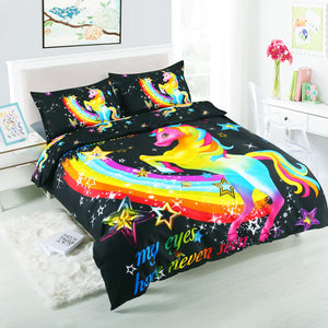 Bedding,Animal,Unicorn,Printing,Quilt,Cover,Pillowcase,Queen