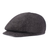 Winter,Classic,Vintage,Pinstripe,Twill,Beret,Peaked,Gentlemen