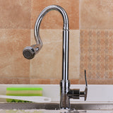 Kitchen,Single,Lever,Faucet,Flexible,Chrome,Brass,Spring