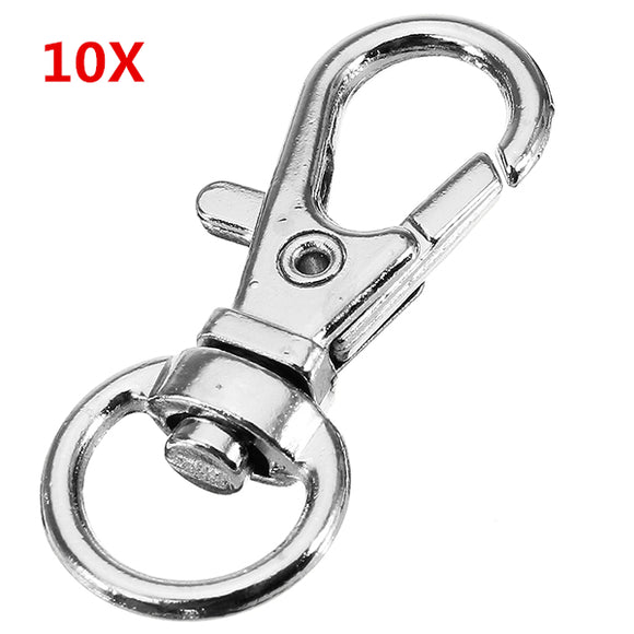 10Pcs,Silver,Alloy,Swivel,Lobster,Clasp,8.5mm,Round