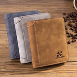 IPRee,Men's,Vintage,Blocking,Trifold,Wallet,Leather,Credit,Holder