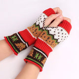 Women,Christmas,Winter,Knitting,Fingerless,Gloves,Christmas