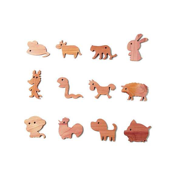 ZHILING,Wooden,Ornament,Chinese,Zodiac,Original,Color,Cliff,Cypress,Hanging,Decorations