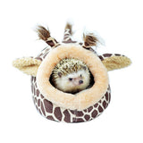 Small,Giraffe,Sleeping,House,Kennel,Puppy