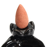 Black,Porcelain,Tower,Backflow,Incense,Burner,Ceramic,Buddhist,Holder,Incense,Cones