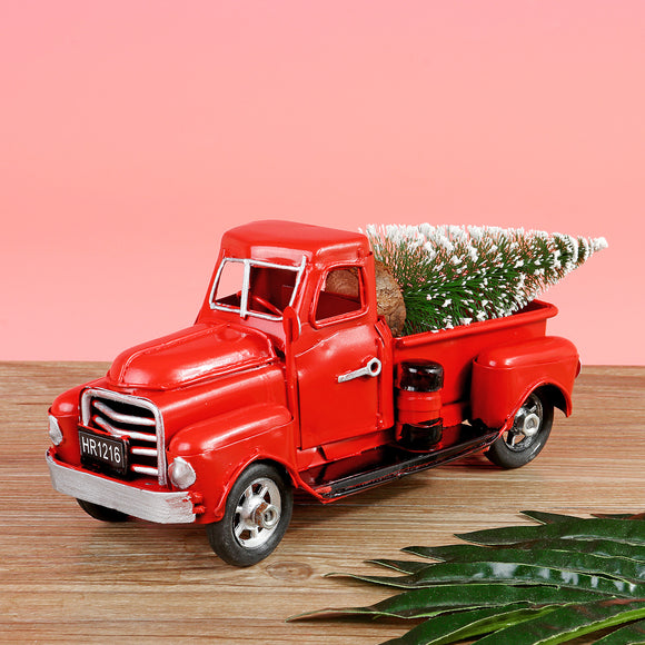 Christmas,Metal,Antique,Truck,Model,Vintage,Style,Party,Decorations