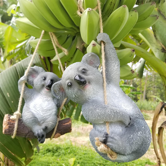 Koala,Hanging,Swing,Ornament,Figurine,Statues,Garden,Sculptures,Decorations