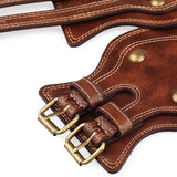Women,Crazy,Horse,Leather,Needle,Buckle,Elastic,Brown,Color,Wristband,Strap