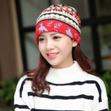 Women,Cashmere,Ethnic,Style,Pattern,Contrast,Color,Outdoor,Beanie,Turban,Scarf