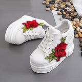 Fashion,Women,Shoes,Female,Embroidered,Climbing,Shoes,Ladies,Heels,Thick,Bottom,Shoes
