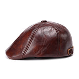 Unisex,Cowhide,Genuine,Leather,Earflap,Muffs,Beret,Protective,Paper,Cabbie