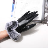 Women,Winter,Thick,Rabbit,Leather,Texting,Screen,Waterproof,Windproof,Gloves