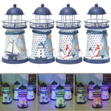 Nautical,Decor,Shabby,Metal,Lighthouse,Shell,Colorful,Light,Party,Decorations