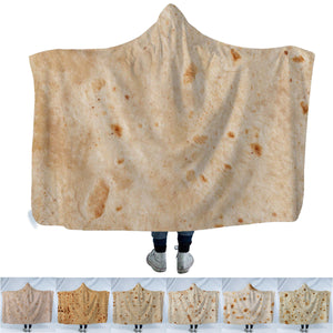 Hooded,Blanket,Tortilla,Texture,Fleece,Quilt,Blankets