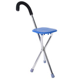 Multifunction,Stainless,Lightweight,Folding,Walking,Stick,Stool,Adjustable,Height,Tripod,Outdoor,Hiking,Climbing,Crutch