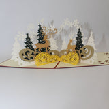 Christmas,Forest,Greeting,Christmas,Gifts,Party,Greeting,Paper,Carving
