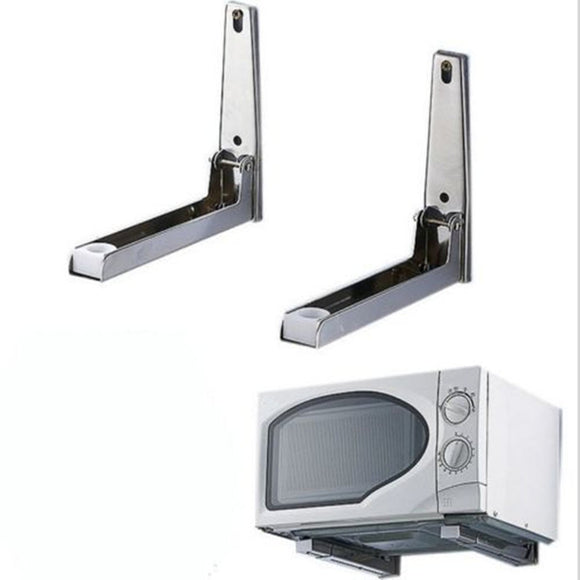 Stainless,steel,Foldable,Microwave,Shelf,Mount,Bracket,Stand,Support,Holder