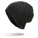 Women,Special,Stripe,Velvet,Knitted,Outdoor,Double,Layers,Slouch,Beanie