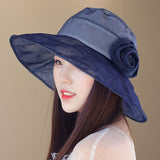 Women,Polyester,Floral,Transparent,Brimmed,Bucket,Protection,Fisherman