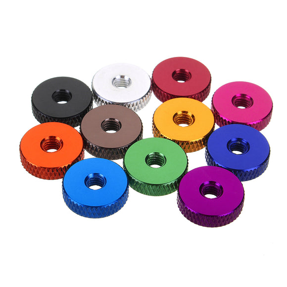 Suleve,M4AN3,10Pcs,Manual,Knurled,Thumb,Screw,Spacer,Washer,Aluminum,Alloy,Multicolor
