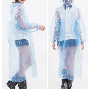 10PCS,Color,Adult,Hooded,Thicken,Disposable,Raincoat,Camping,Hiking,Protective,Raincoat
