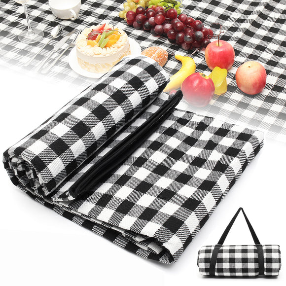 200X200CM,Waterproof,Extra,Large,Picnic,Blanket,Folding,Premium,Cashmere,Black,Machine,Washable,Family,Beach,Outdoor