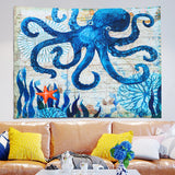 Large,Octopus,Density,Tapestry,Hanging,Mandala,Hippie,Bedspread,Throw,Painting