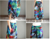 Spring,Harem,Pants,Elastic,Cotton,Oriental,Style