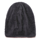 Women,Double,Layer,Velvet,Chenille,Vertical,Stripes,Baggy,Beanie
