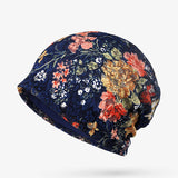 Women,Flowers,Cotton,Beanie,Ethnic,Vintage,Elastic,Breathable,Turban