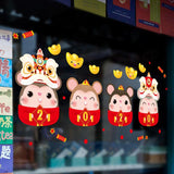 Loskii,XL658,Mouse,Sticker,Cartoon,Window,Decor,Stickers,Muraux,Happy,Chinese,Spring,Festival