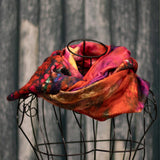 Women's,Crimson,Vintage,Ethnic,Flower,Scarf