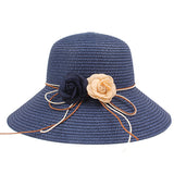 Women,Folding,Woven,Brimmed,Bucket,Outdoor,Bandage,Beach,Dress,Visor,Bowknot