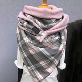 Women,Cotton,Thick,Winter,Outdoor,Casual,Lattices,Pattern,Contrast,Color,Scarf,Shawl