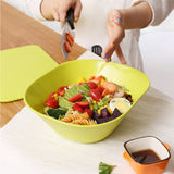Green,Salad,Round,Rectangle,Large,Capacity,Serving,Microwavable,Fruit,Vegetable,Snacks