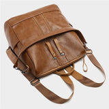 Leather,Backpack,Travel,Camping,Shoulder,Waterproof,Cross,Rucksack,School,Handbag