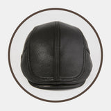 Genuine,Leather,Outdoor,Winter,Autumn,Leather,Forward,Beret