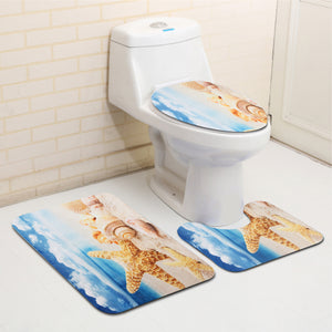 45x75cm,Bathroom,Beach,Starfish,Shell,Pattern,Toilet,Cover,Pedestal