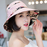 Women,Summer,Printed,Cotton,Fisherman,Foldable,Sunshade,Bucket