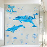 Kindergarten,Swimming,Cartoon,Stickers,Bathroom,Bathroom,Decoration,Dolphin,Marine,Waterproof,Stickers,Xl7205