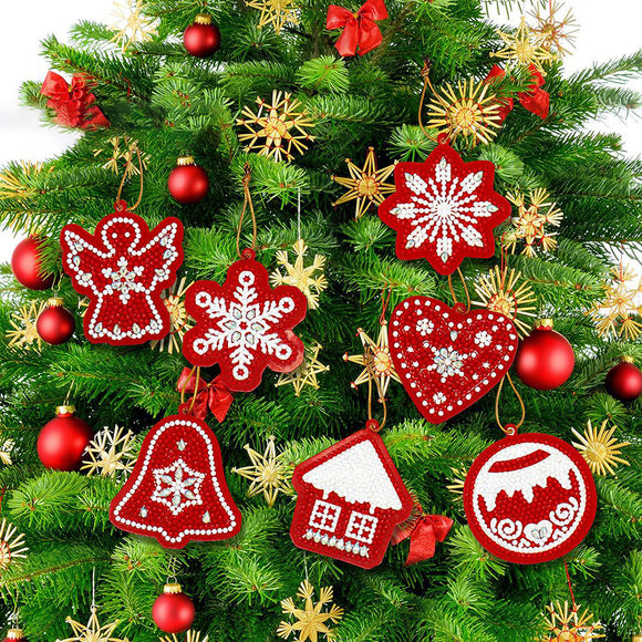 10PCS,Shape,Diamond,Painting,Christmas,Hanging,Pendant,Drills,Cross,Stitch,Ornament,Decorations