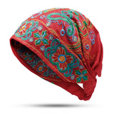 Women,Ethnic,Embroidery,Cotton,Beanie,Vintage,Elastic,Breathable,Turban
