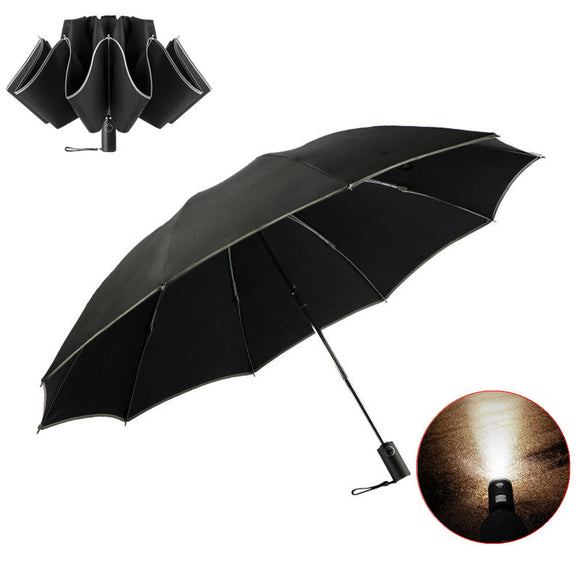 ZUODU,People,Folding,Umbrella,Reflective,Light,Automatic,Umbrella,Portable,Windproof,Sunshade,Leather,Cover