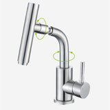 Stainless,Steel,Rotate,Basin,Faucet,Single,Bathroom,Mixer,Water,Splash,Proof,Bubbler