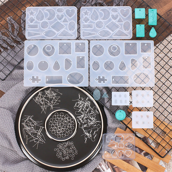 198pcs,Silicone,Jewelry,Casting,Mould,Earring,Pendant,Tools,Eardrop,Necklace,Bracelet,Jewelry,Making,Molds