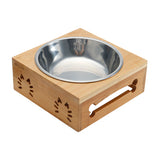 Stainless,Steel,Durable,Double,Bowls,Stand,Feeder,Water