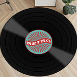 Vinyl,Records,Innovative,Carpet,Round,Floor,Europe,Fashion,Retro,Black,Carpet,Record,Pattern